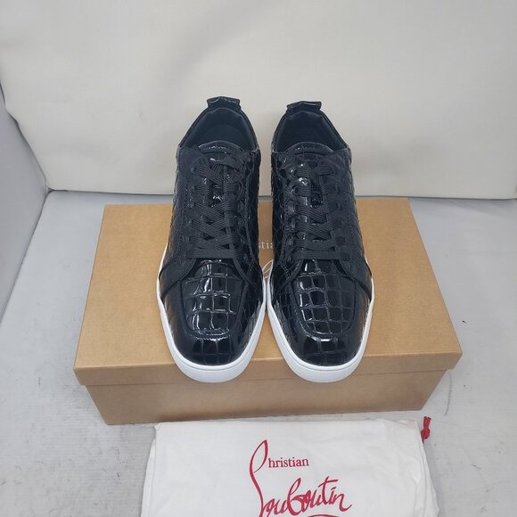 Christian Louboutin Rantulow Orlato Crocodile Black Patent Sneaker - Picture 6 of 10